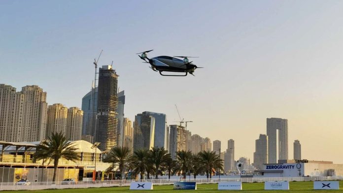 Chinese Electric Flying Car makes debut in Dubai