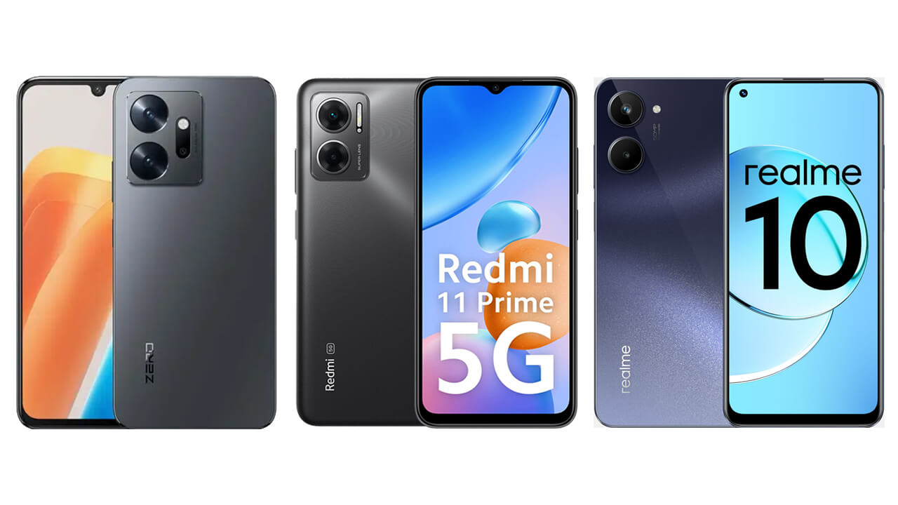 Realme 10 4G vs Infinix Zero 20 4G vs Redmi 11 Prime 5G compared