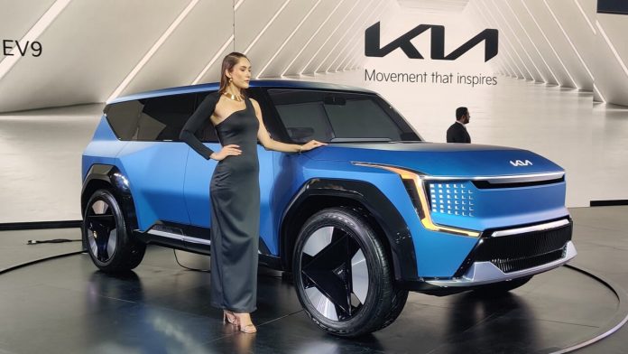 Kia EV9 concept SUV Showcasesd Auto Expo 2023