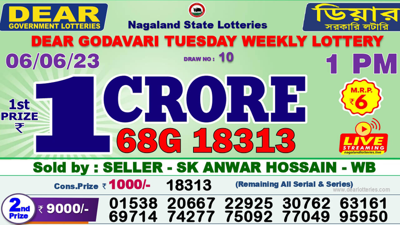 Dear Lottery Sambad Result 6.6.2023 1pm 6pm 8pm: ডিয়ার লটারি সংবাদ রেজাল্ট ৬ তারিখ