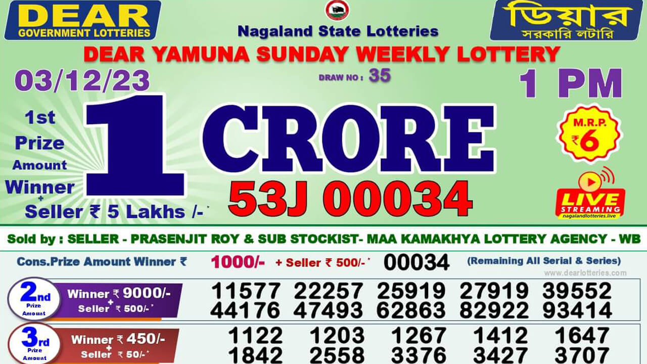 Dear Lottery Sambad Result 03.12.2022 1pm 6pm 8pm: ডিয়ার লটারি সংবাদ ৩ তারিখের রেজাল্ট