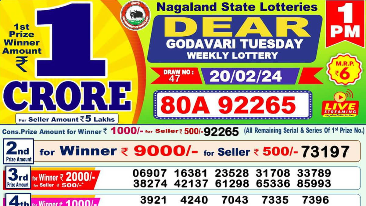 Dear Lottery Sambad Result Today 20.02.2024 1pm 6pm 8pm: ডিয়ার লটারি সংবাদ ২০ ফেব্রুয়ারি এর রেজাল্ট