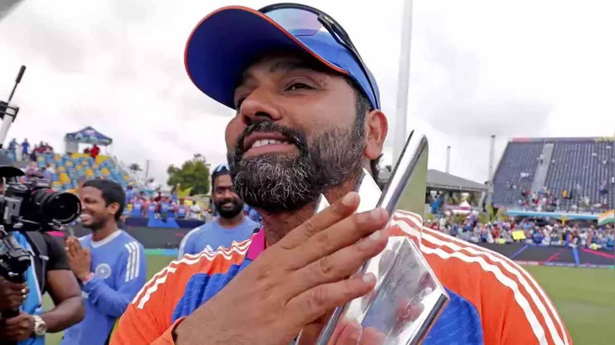 Rohit Sharma also announced retirement from T20i cricket after virat kohli same day with T20 world cup trophy in hand