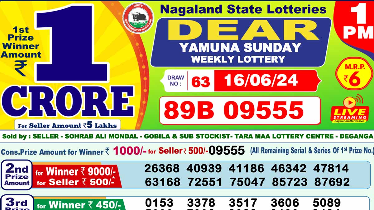 Dear Lottery Sambad Result 1pm 6pm 8pm Today 17.6.2024 : ডিয়ার লটারি সংবাদ রেজাল্ট ১৭ তারিখের