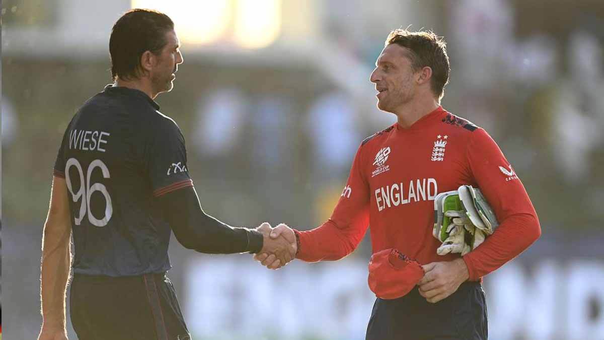 England beat Namibia by 41 runs in rain affected T20 World Cup 2024 match and kept their Super 8 hopes alive