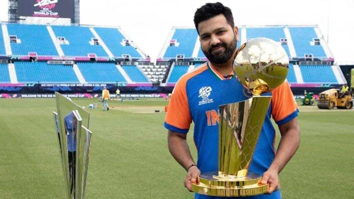 Rohit Sharma team india captain spend time with Nba trophy Larry paaji ki haal chaal viral video