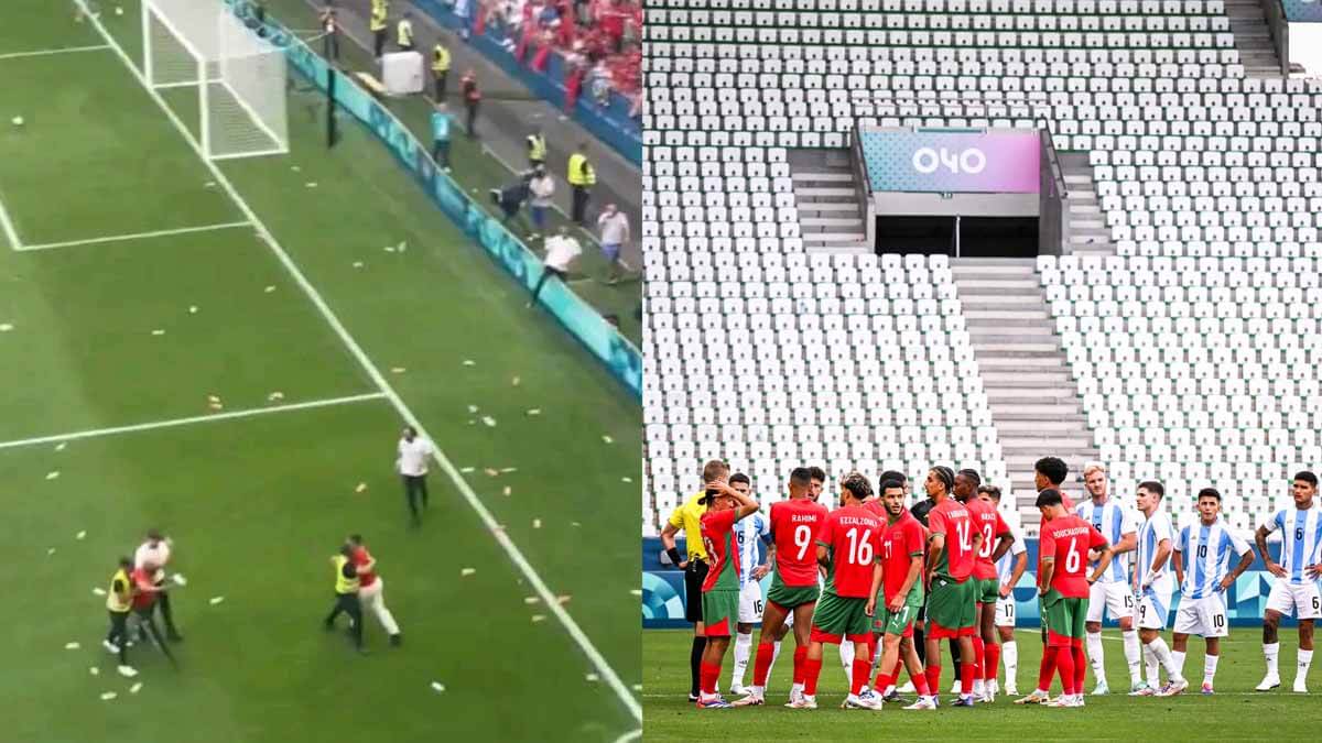 Argentina Lost Against Morocco By 2-1 Goals In The Paris Olympics 2024 After Match Interrupted Due To Fan Invade