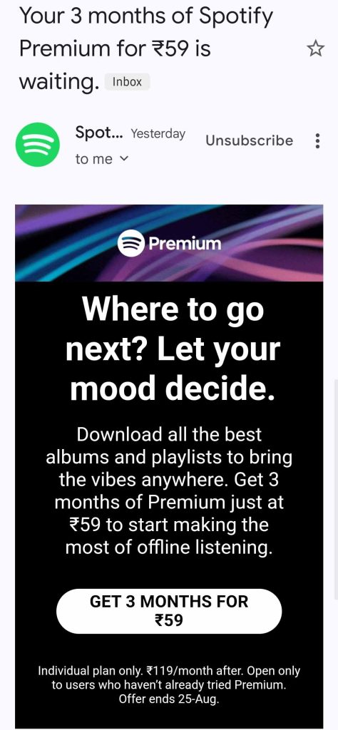 Spotify, Spotify Offer, Spotify Premium Subscription, Spotify Premium Subscription Offer