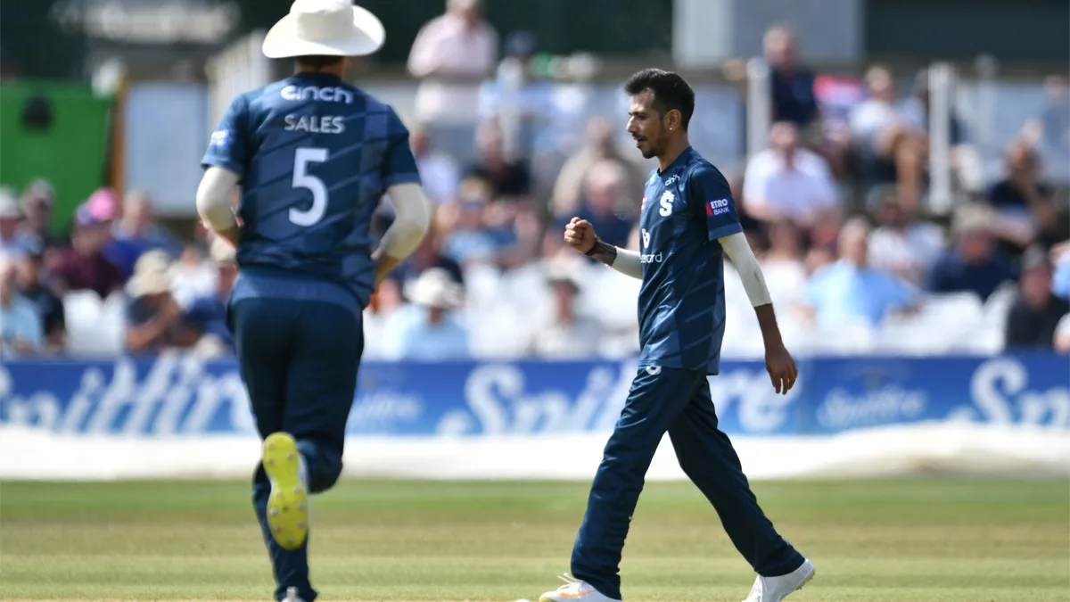 Yuzvendra Chahal Indian Leg Spinner Takes 5 Wicket Haul In First Match Against Kent Of The One Day Cup 2024 Season