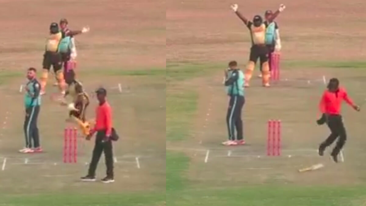 Zimbabwe Domestic Player Francis Sande Extraordinary Celebration Hurt Umpire In Leg Watch Video
