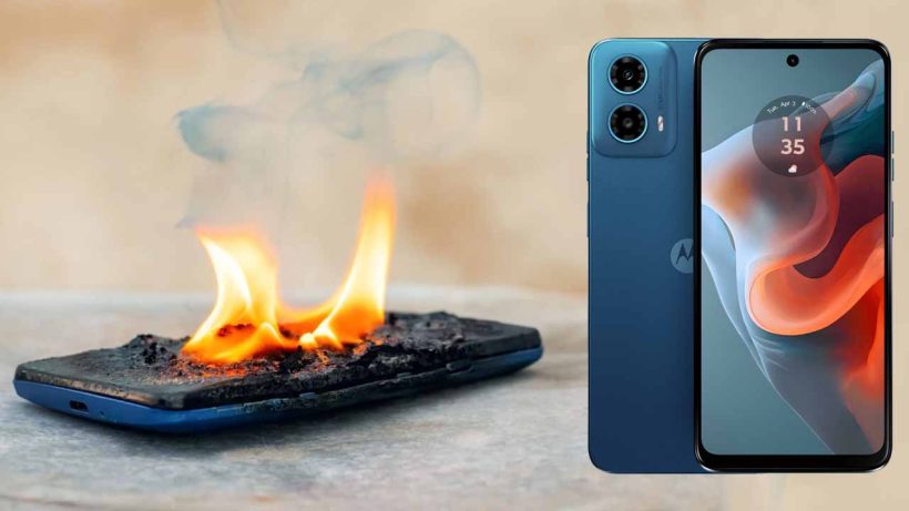 motorola moto g34 5g smartphone catches fire blast user shares photos