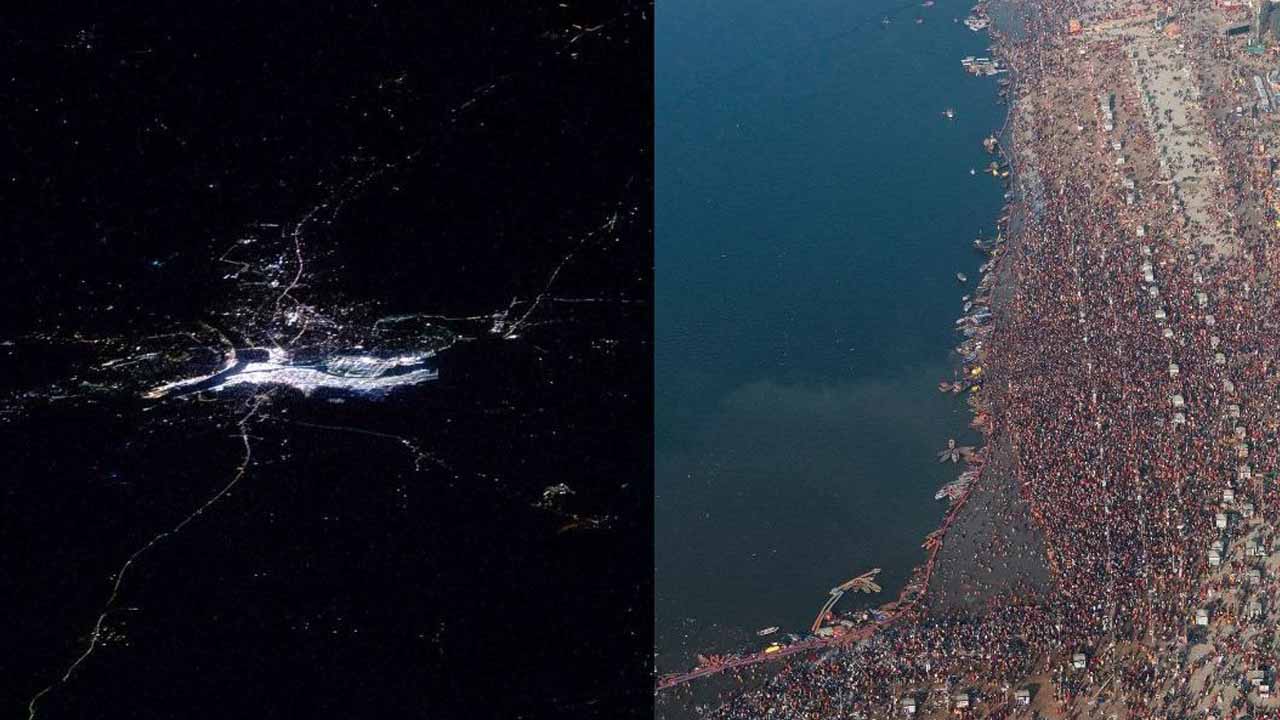 Nasa share mahakumbh 2025 images capture from international space station