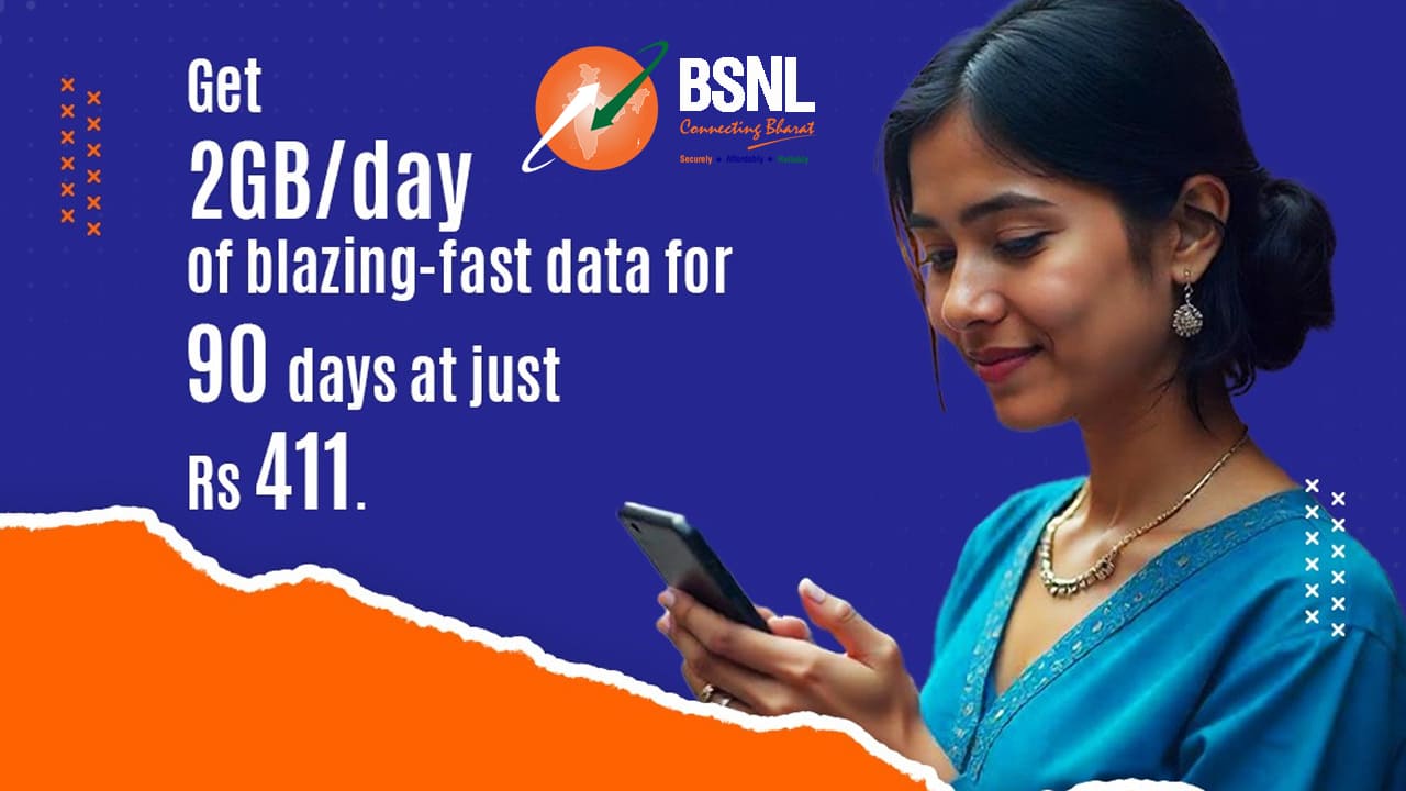 Bsnl introduces 90 days validity recharge plan per day 2gb Internet data 411 rupees