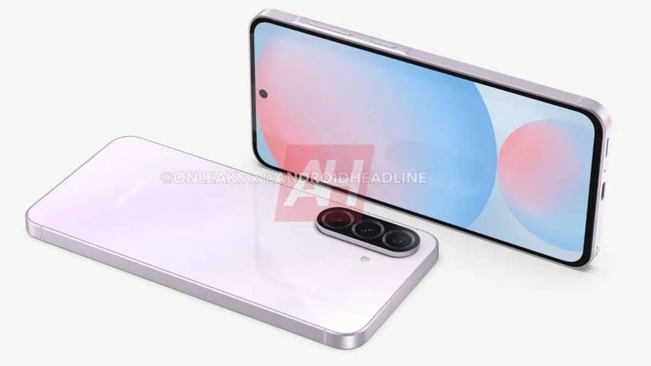 Samsung Galaxy a56 with triple rear camera specifications 360 degree render leaked