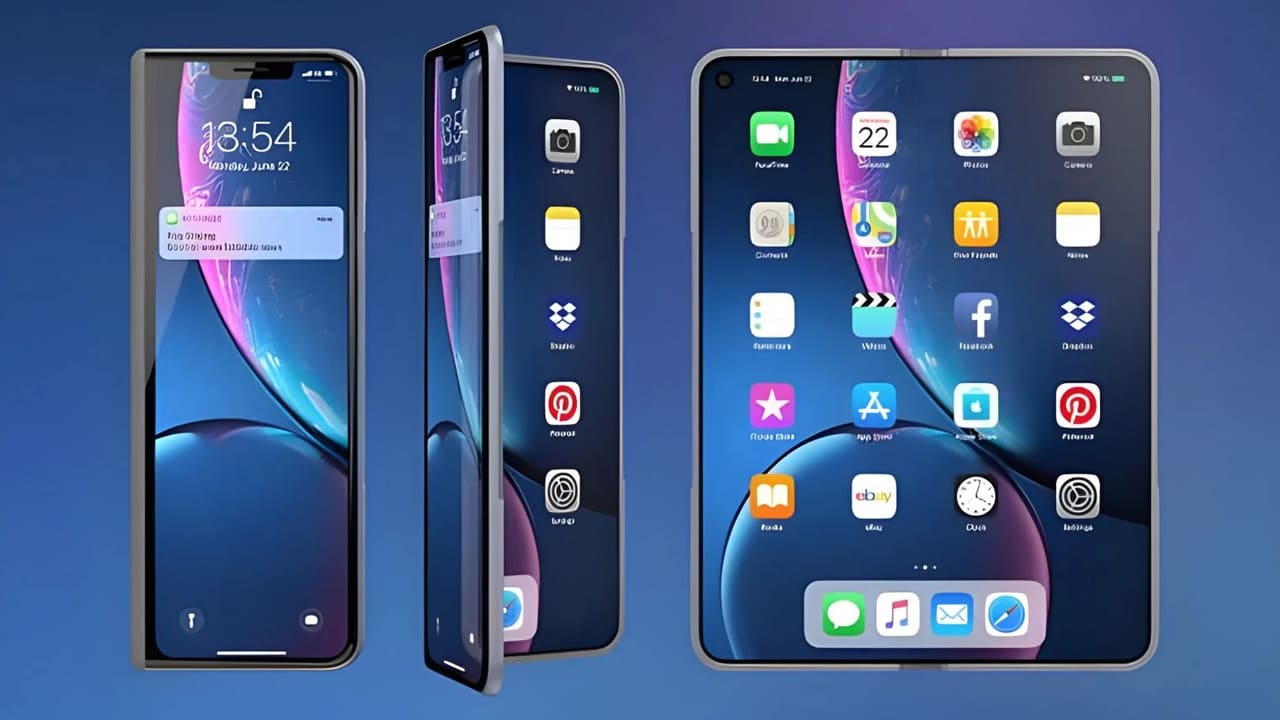 apple foldable phone compact design internal external display leak