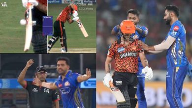 SRH vs Mi shan kishan gesture like virat kohli umpire given not out