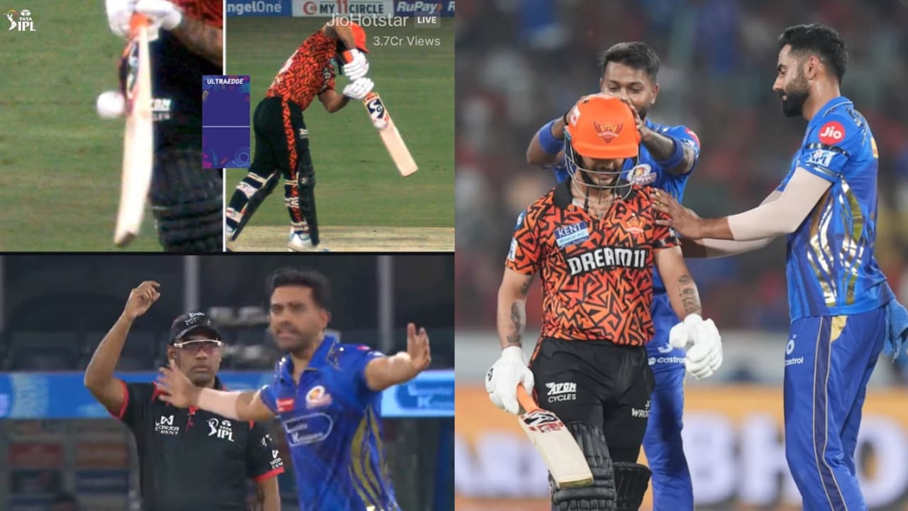 SRH vs Mi shan kishan gesture like virat kohli umpire given not out