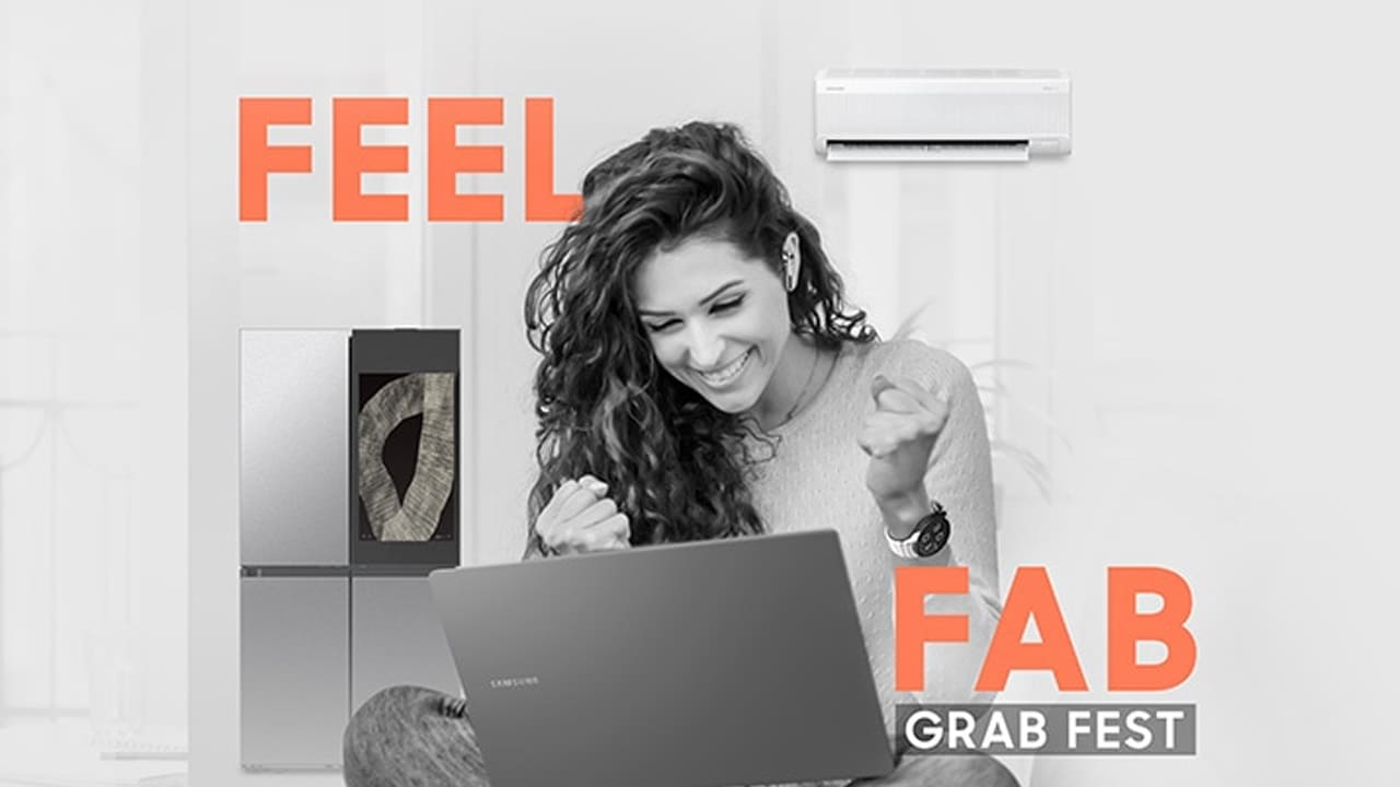 Samsung fab grab fest sale discount up to 65 percent on smartphones laptop refrigerator ac