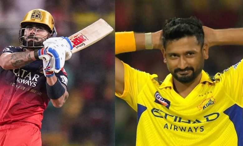 kohli vs khaleel rivalry two sixes rcb csk 2025
