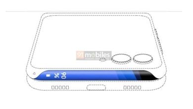 Samsung new patent of a flip phone with side display interface for showing battery charge status