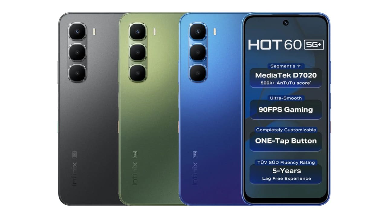 Infinix hot 60 5g plus launched in india with 50mp camera dimensity 7020 processor price specifications