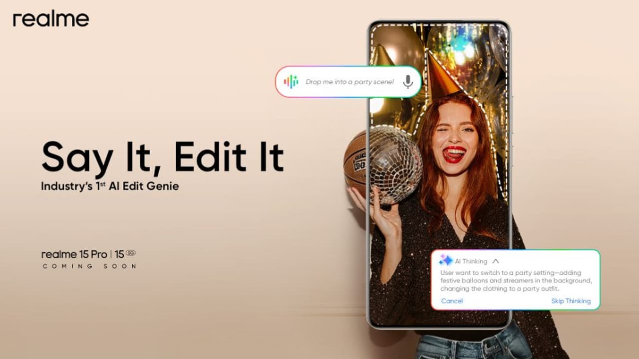 Realme to introduce ai edit genie photo edit voice based features in realme 15 series