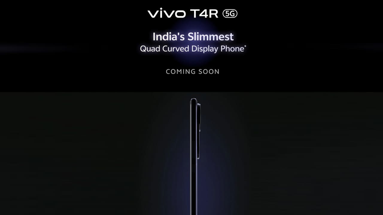 Vivo t4r 5g slimmest quad curved display phone in india Flipkart teaser page