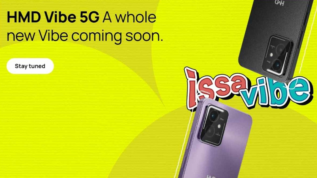 HMD Vibe 5G official teaser released colour options design reveal launch soon
