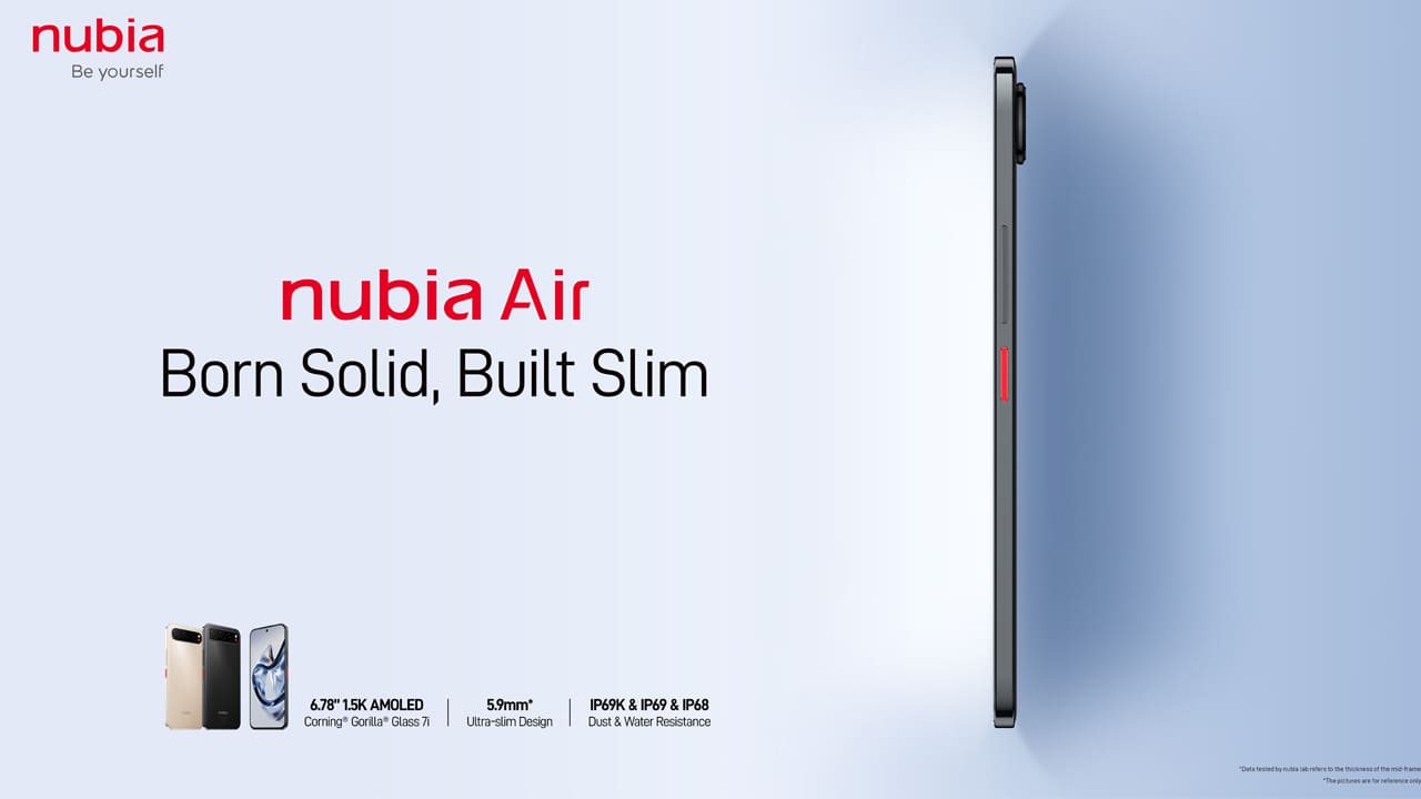 Nubia air slim launched with slim design at ifa 2025 price specifications camera features