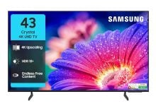 Samsung 43 inches‌ Crystal 4K Vista Pro Ultra HD Smart LED TV under 25000 rupees amazon great Indian sale steal deal