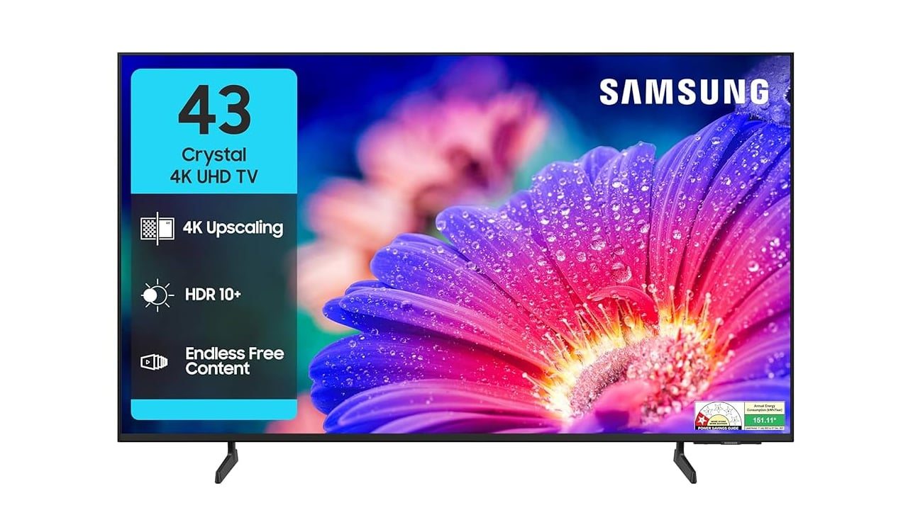 Samsung 43 inches‌ Crystal 4K Vista Pro Ultra HD Smart LED TV under 25000 rupees amazon great Indian sale steal deal