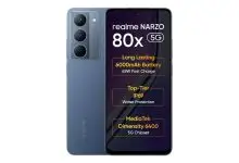 Realme Narzo 80x 5G with 50 megapixel camera 6000mah battery discount price rupees 2500